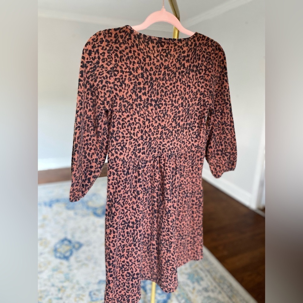 Altar’d State Leopard Print Dress Animal Wedding Warm Party Event Autumn Winter - Picture 3 of 6
